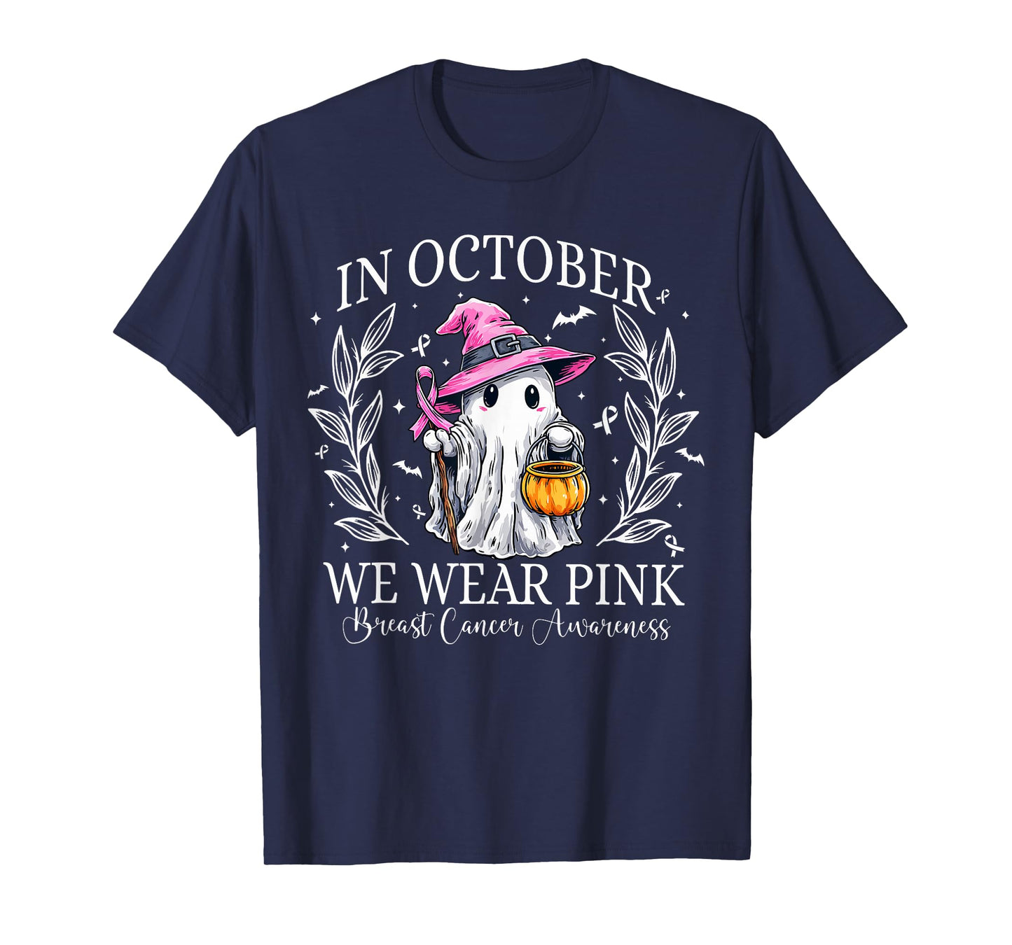 Breast Cancer Awareness Women Girls We Wear Pink in October T-Shirt
