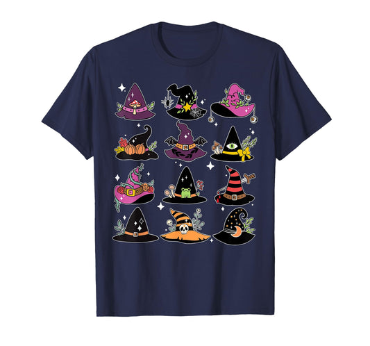 Vintage Cute Witch Hat Kawaii Witchy Halloween Girls Teen T-Shirt