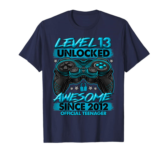 Official Teenager Level 13 Unlocked Gifts 13th Birthday Boy T-Shirt