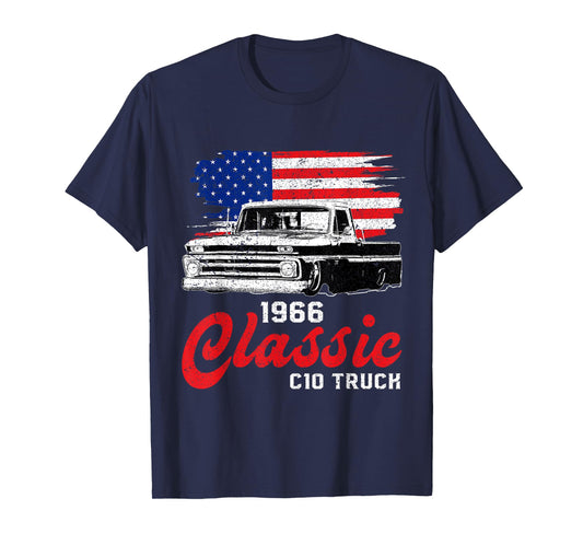 1966 66 c10 truck American Flag T-Shirt