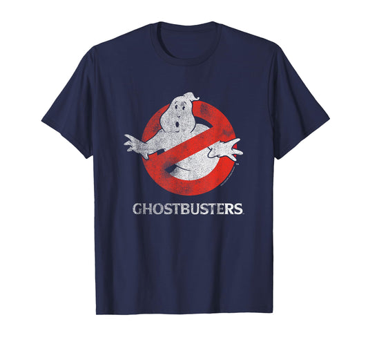 Ghostbusters Vintage Distressed Ghost Logo Retro Movie T-Shirt