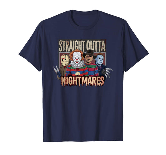 Vintage Horror Halloween Scary Straight Outta Nightmares T-Shirt