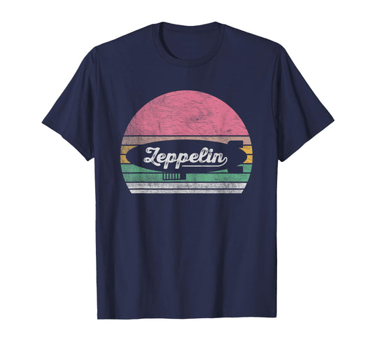 Zeppelin Retro Colorful Graphic Design T-Shirt