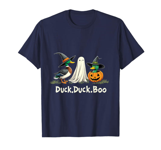 Duck Duck Boo Funny Duck Goose Witch Pumpkin Halloween T-Shirt