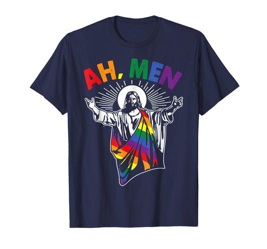 Ah Men Funny LGBT, Easter Gay, Christian Costume T-Shirt