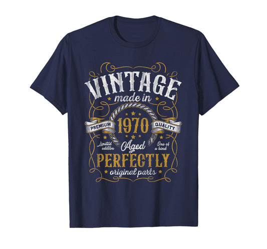 Vintage Made In 1970 55th Birthday Gifts Men 55 Years Old T-Shirt