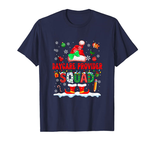 Daycare Provider Squad Women Job Christmas Santa Bow Tie T-Shirt