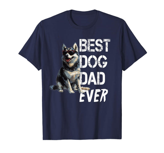 Mens Husky Dog Lover Vintage Best Husky Dad Father's Day T-Shirt
