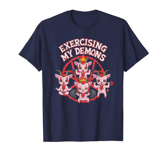 Exercising My Demons Funny Gym Workout Demon T-Shirt
