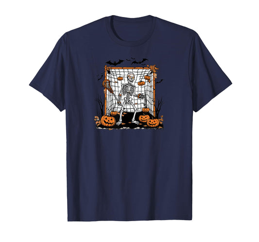 Halloween Lacrosse Skeleton Goalie T-Shirt