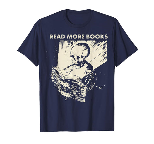 Skeleton Read More Books T-Shirt