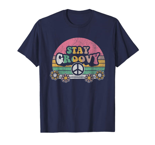 Stay Groovy Retro Vintage Flower Power T-Shirt