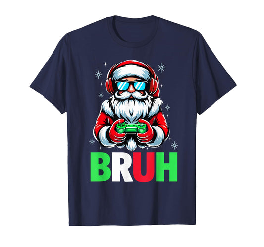 Video Game Santa Xmas Bruh Christmas Gamer Boys Mens Kids T-Shirt