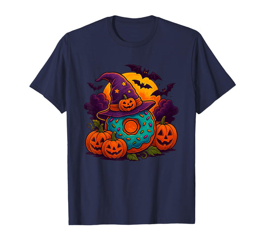 Donut Witch Halloween - Spooky Pumpkin T-Shirt