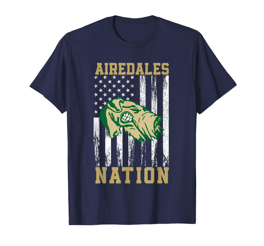 Alma Airedales Logo Nation HS T-Shirt