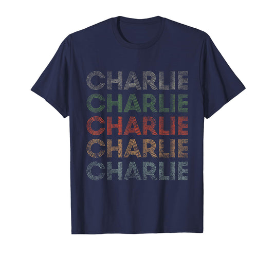 Charlie First Name Grunge Style Vintage Retro T-Shirt