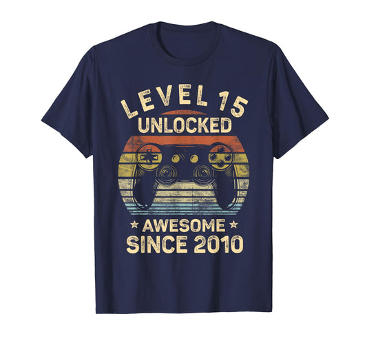 Level 15 Unlocked 15th Birthday 15 Year Old Gifts Gamer Bday T-Shirt