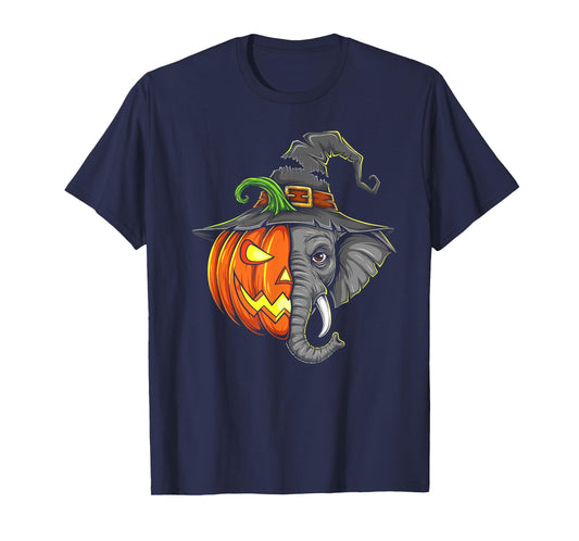 Elephant Pumpkin Jack O Lantern Halloween Kids Mens Womens T-Shirt