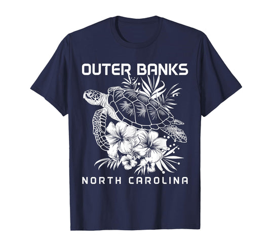 Outer Banks North Carolina Sea Turtle Surf Surfer T-Shirt