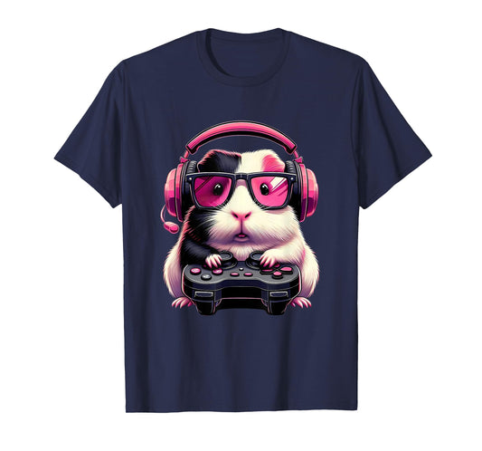 Guinea Pig Playing Video Games Guinea Pig Boy Kid Girl Gamer T-Shirt