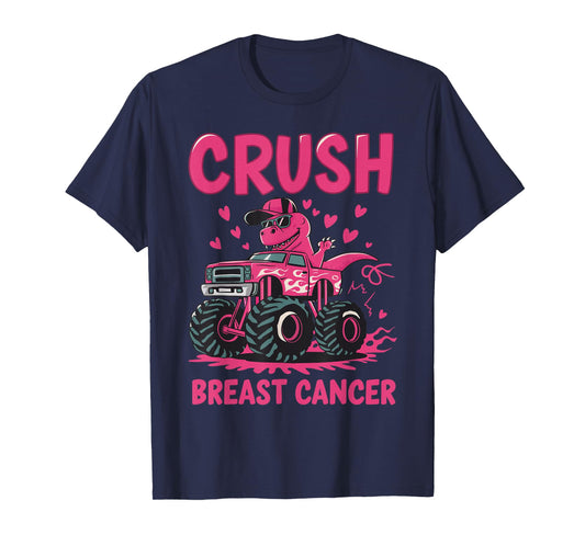 Crush Breast Cancer Awareness Monster Truck Pink Toddler Boy T-Shirt