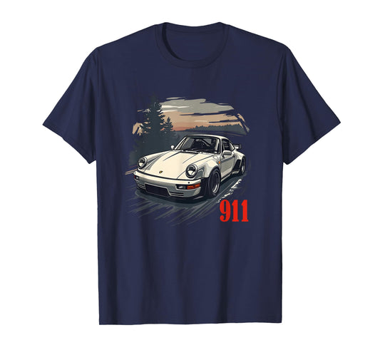 911 Retro Auto Classic GT 964 Race Cars GT3 RS 997 T-Shirt - Unisex Adults & Kids - Black - Small - Short Sleeve - Cotton Polyester Blend - Car-Themed Cartoon - T-Shirt