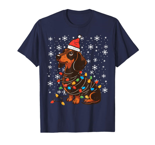 Christmas Dog Dachshund Santa Xmas Wiener Women Men Kids T-Shirt