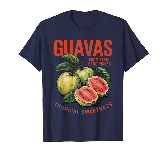 Guavas Naturally Sweet Guava Fruit Vintage Retro Graphic T-Shirt