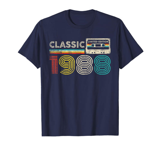 Classic 1988 Vintage 1988 Cassette Tape Men Women Birthday T-Shirt