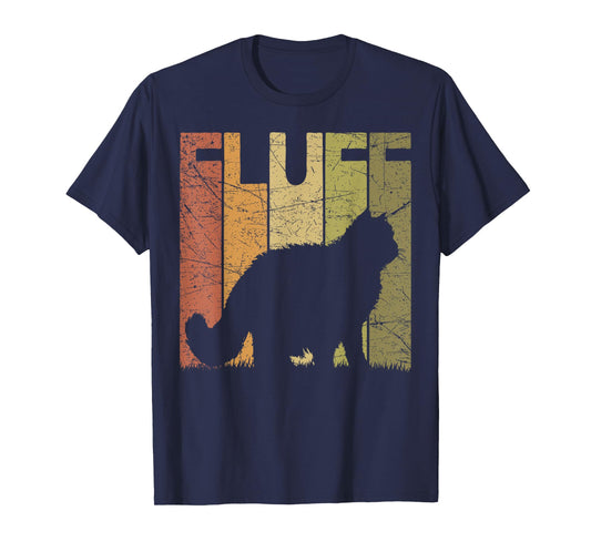 Cat Fluff Vintage Cat Lover Retro Cat Silhouette T-Shirt for Men Women Girls Kids