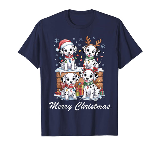 Dalmatian Merry Christmas Funny Dog Lovers Holiday Pajama T-Shirt