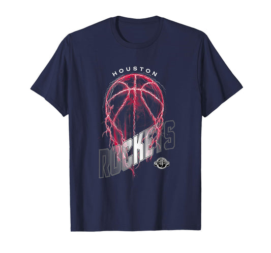 NBA Houston Rockets Lightning Bolt Basketball Logo T-Shirt