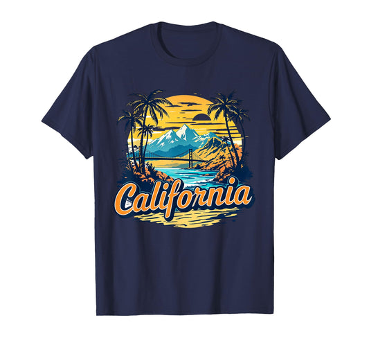 Retro California Home State CA Nature Sunset Vintage T-Shirt