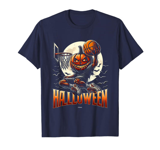 HALLOWEEN BASKETBALL SCARY PUMPKIN MOONLIGHT SLAM T-Shirt
