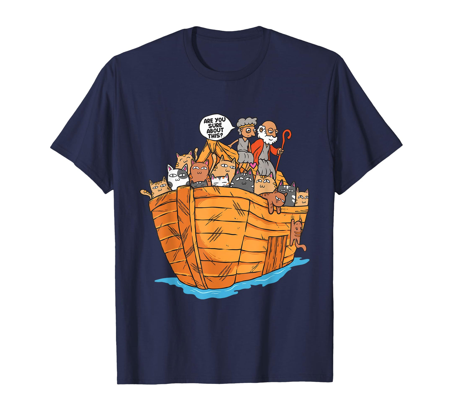 Noah's Ark Boat with Cats Religious Christian Cat Lover T-Shirt for Men Women Kids