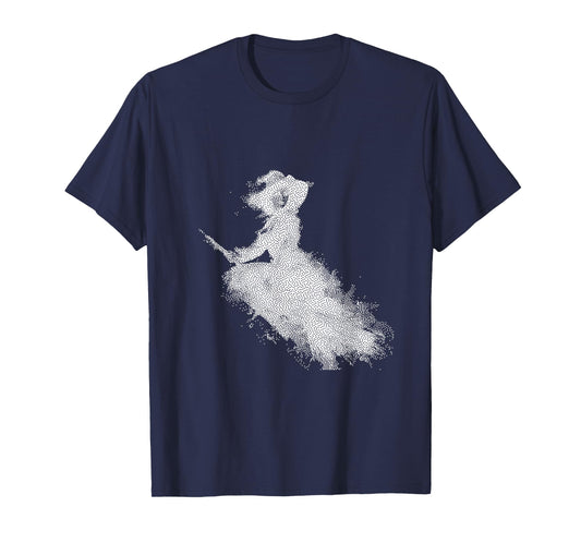 Enchanted Witch Flying Broom Halloween T-Shirt