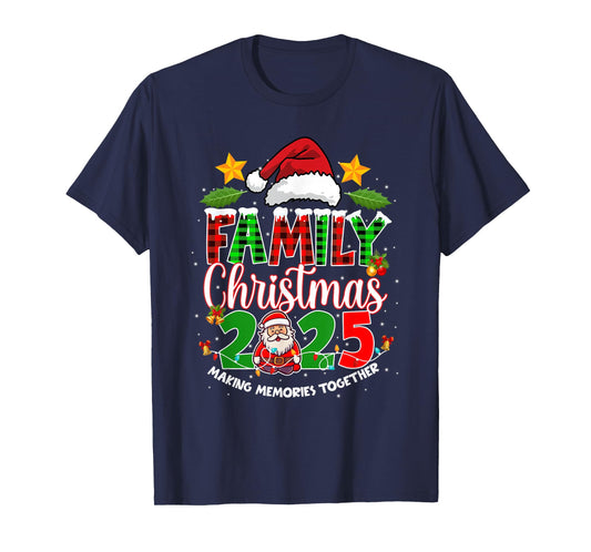 Family Christmas 2025 Matching Squad Santa Hat Xmas Pajama T-Shirt