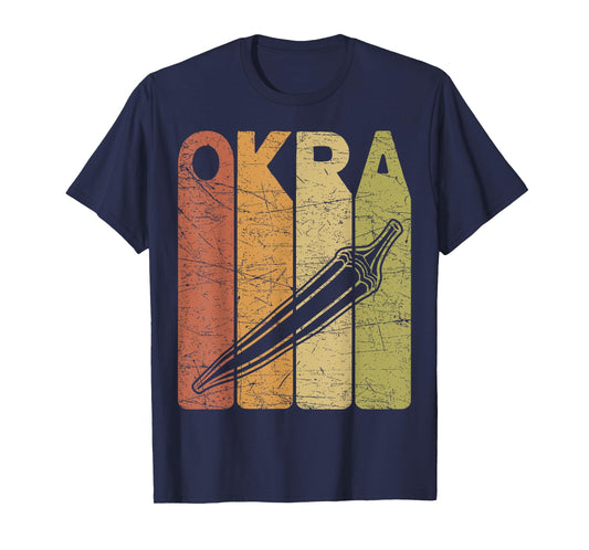 Okra Vintage Okra Vegetable Farmer Retro Okra T-Shirt