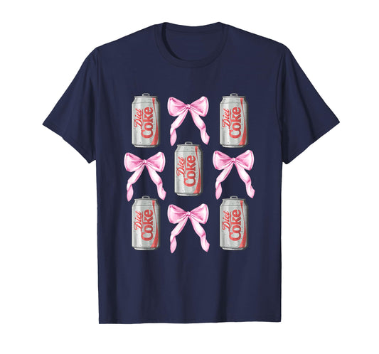 Coca-Cola Diet Coke & Pink Bows Collage Logo Vintage T-Shirt