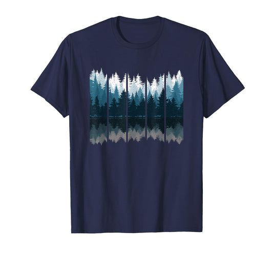 Pine Tree Forest Landscape Nature Vintage Graphic Men Women T-Shirt
