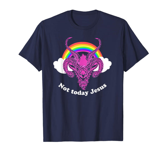 "Not Today Jesus" Goth/Grunge Clothing Hail Satan T-Shirt