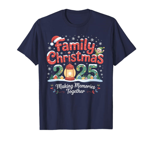 Family Christmas 2025 Matching Squad Santa Elf Funny Xmas T-Shirt