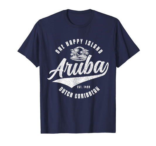 Aruba Happy Island Craibbean Souvenir Pride Vintage T-Shirt