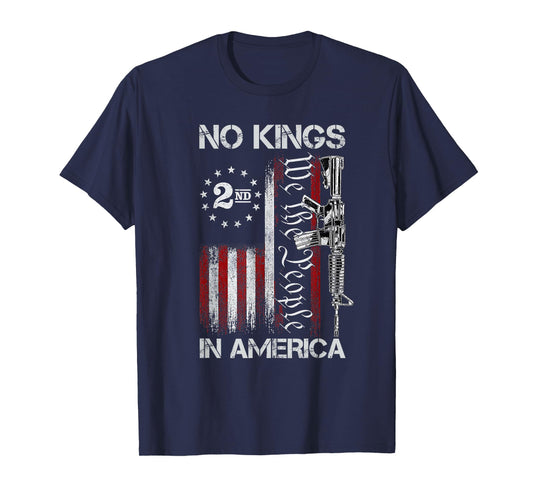 No Kings in American Vintage USA Flag Patriotic No Kings T-Shirt