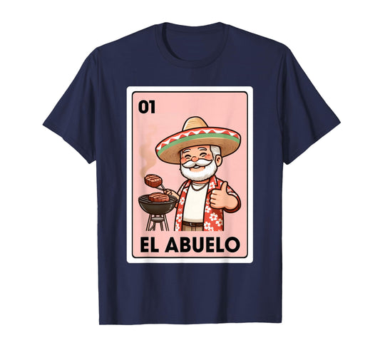 El Abuelo Grilling Grandpa Mexican Bingo Card T-Shirt