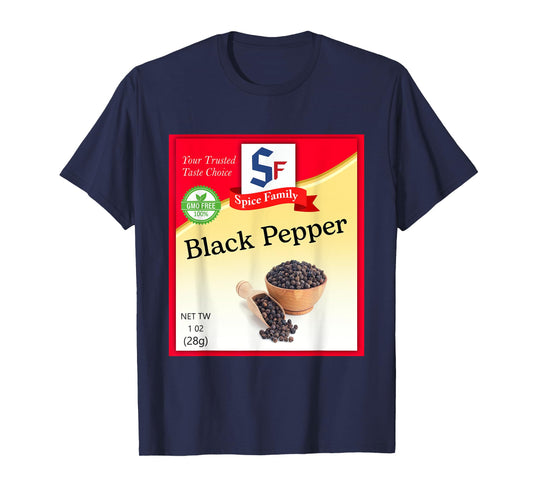 Black Pepper Condiment Costume Holiday Spice Group Costumes T-Shirt