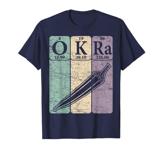 Okra Periodic Table Elements Okra Vegetable Retro T-Shirt