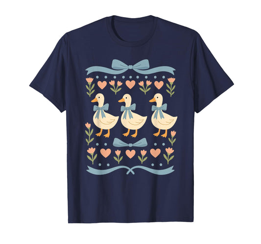 1980s Blue Ribbon Goose With Hearts - Vintage 80s Goose T-Shirt