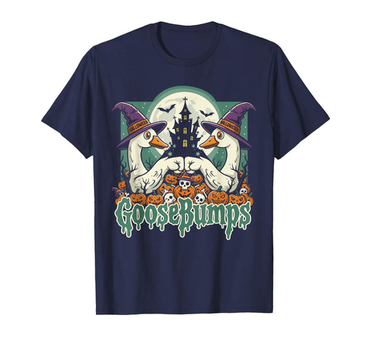 Cute Spooky Goose Shirt, Funny Halloween Goose Bumps T-Shirt