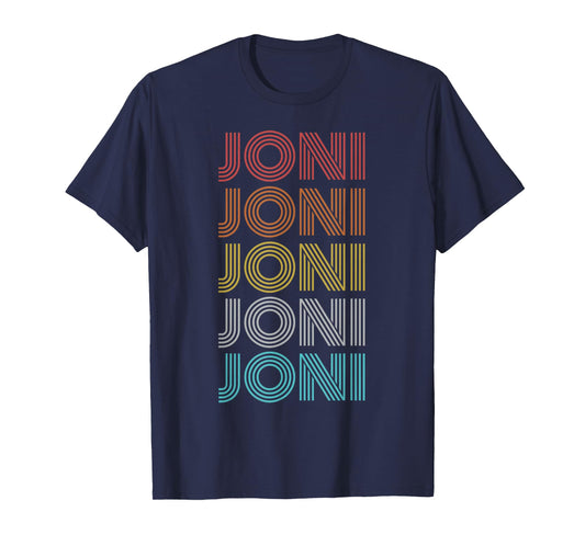Joni Shirt Vintage Retro Apparel Unisex Adults Kids Retro Letter Print T-Shirt Black Small